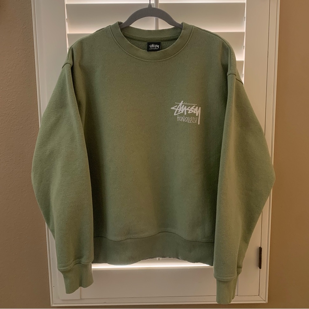 Stussy Honolulu Crewneck Green Sweatshirt